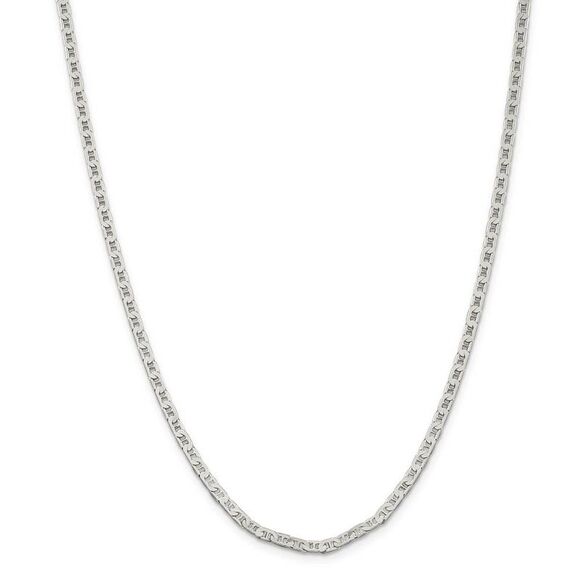 3mm, Sterling Silver, Flat Anchor Chain Necklace, 22 Inch - Picture 3 of 8